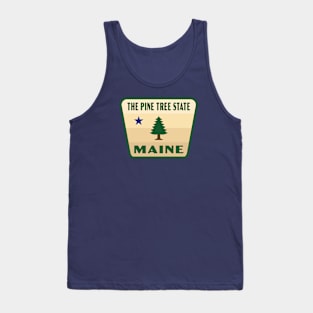 Maine The Pine Tree State Badge Tank Top